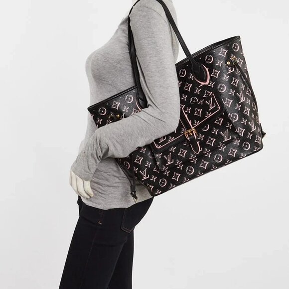 Louis Vuitton Black/Pink Monogram Canvas Fall For You Neverfull MM Bag w/o Po... - Picture 3 of 12